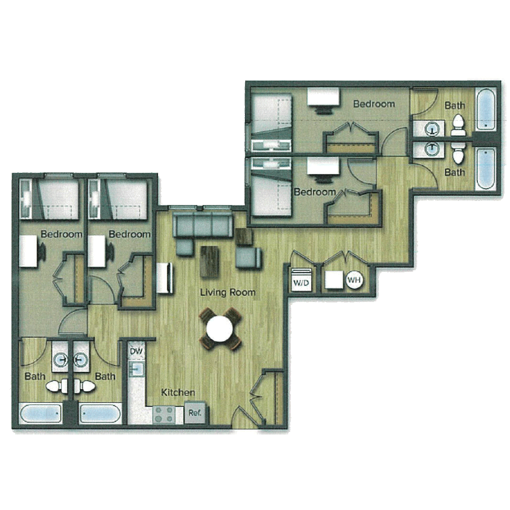 FourBedroom Student Apartments in College Park, MD